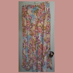 Coldwater Creek Dusty Pink Floral Skirt